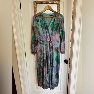 Women’s Tahari geometric design long sleeve dress